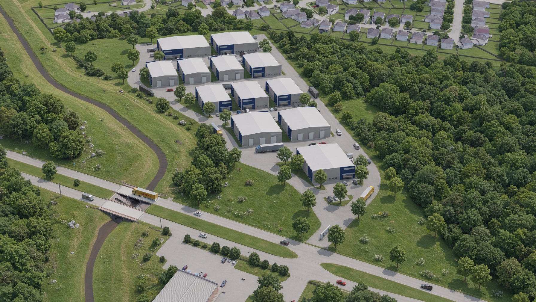 Houston industrial aerial — before